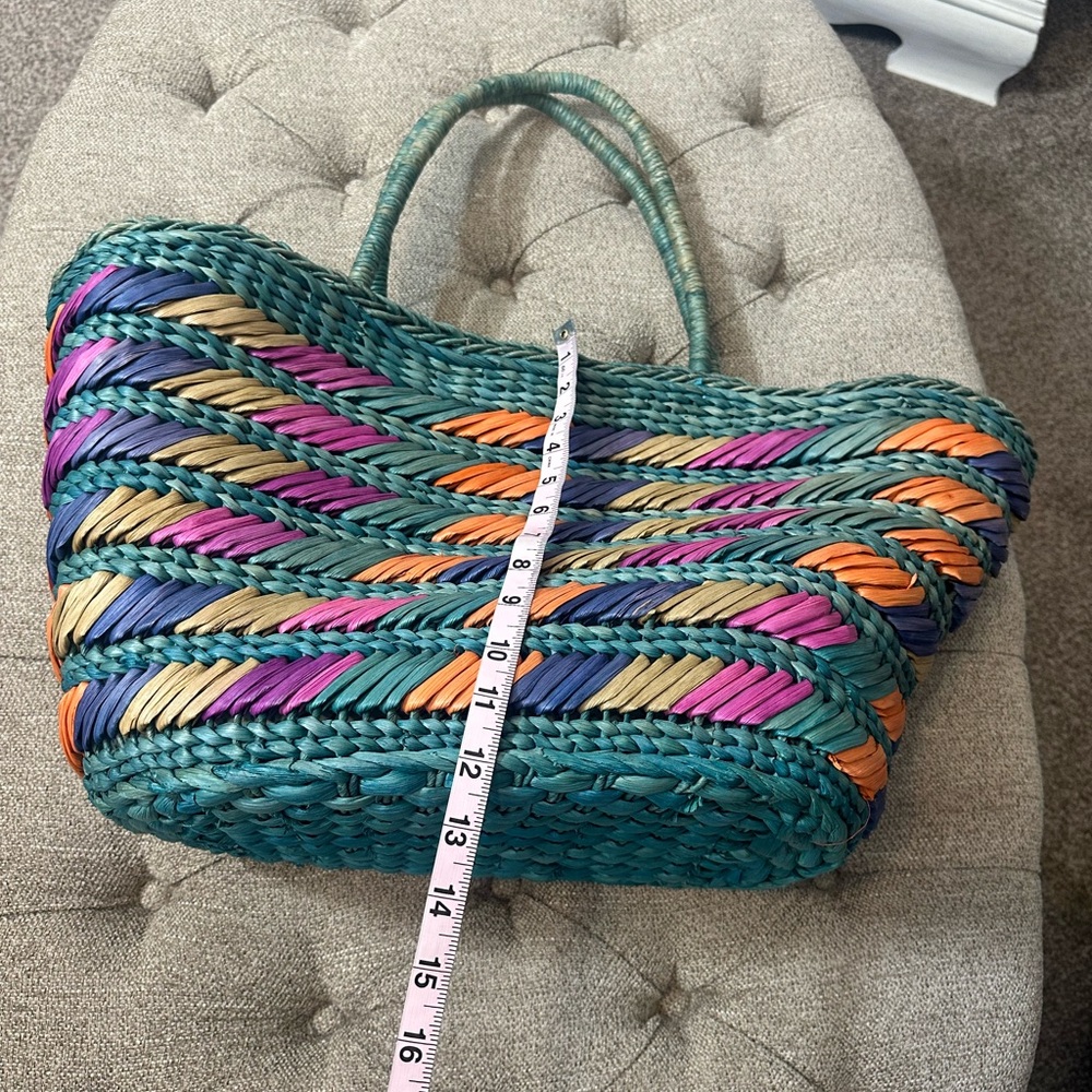 Colorful Woven Tote Bag - Picture 7 of 9